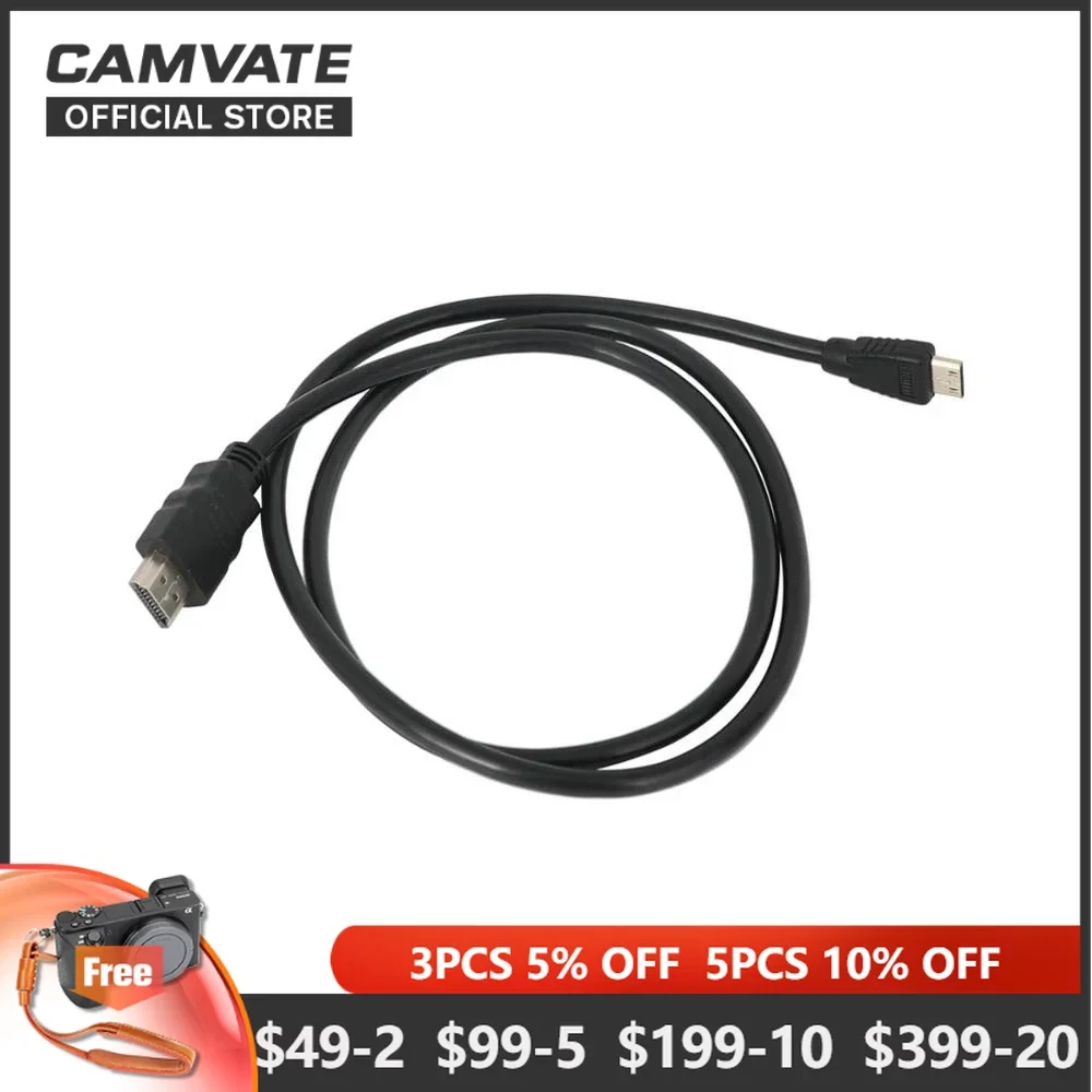 CAMVATE Mini (type C) /1.4V Micro HDTV To HDTV Cable (100mm Long)Male To Male Adapter For HDTV/Camera/ Projector/ Monitor/Tablet