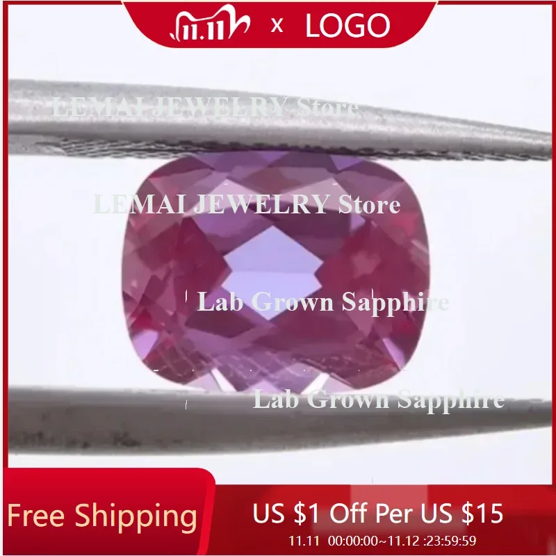 

Top Lab Grown Stone Alexandrite Rectangle Cushion Shape Purple Color Charms Selectable AGL Certificate for Diy Jewelry Making