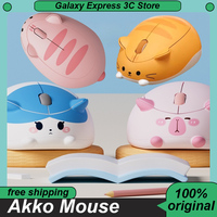 Akko 2.4G Wireless Mouse Cute Cat Capybara Theme Lightweight E-Sports Mouse Gaming Mini Mice Office Customized PC Accessoies