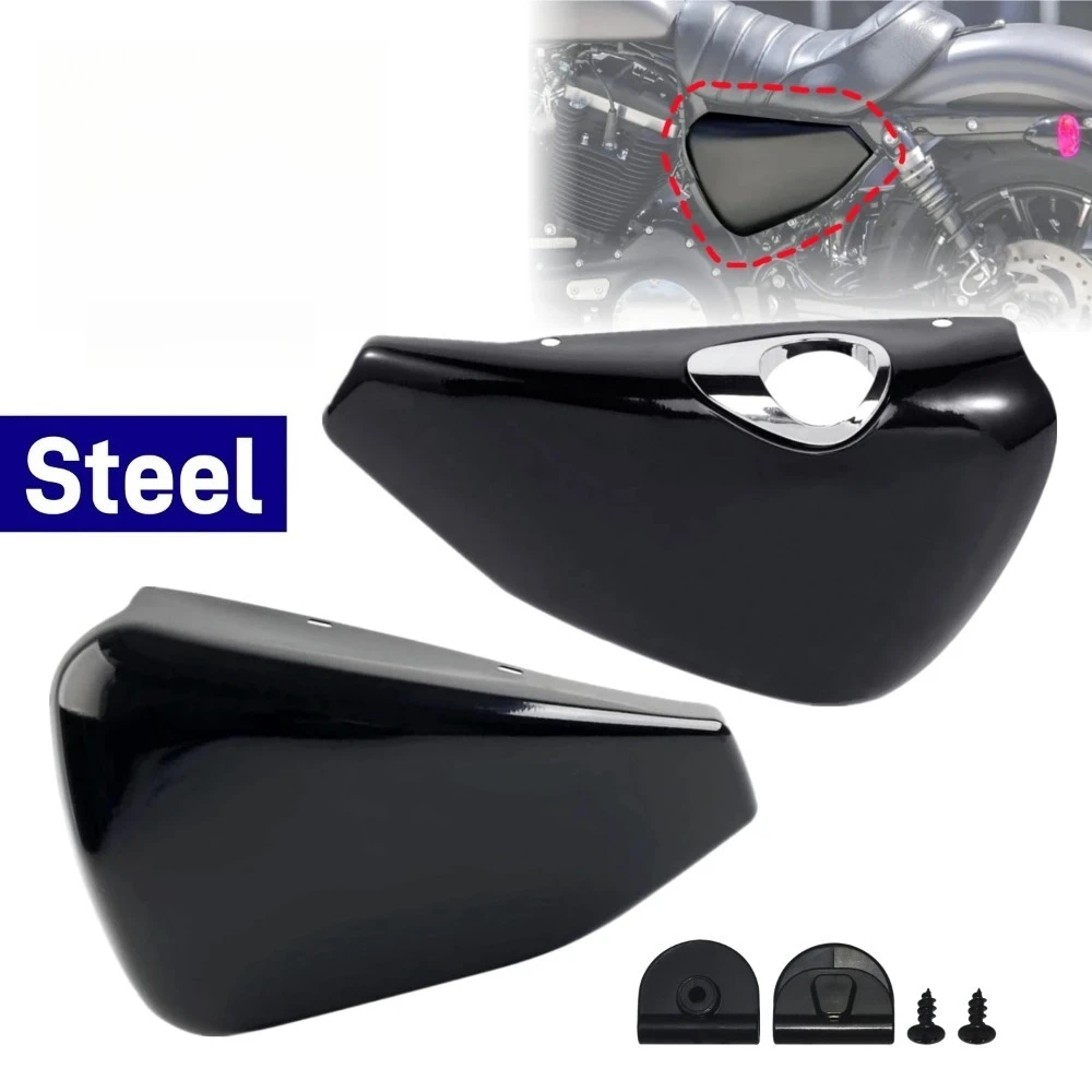 Cubierta lateral de batería izquierda y derecha de acero carenado de motocicleta para Harley Sportster 1200 personalizado 48 72