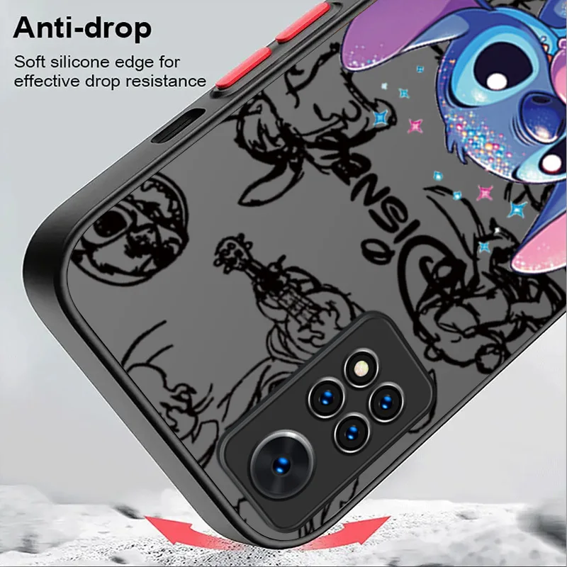 Bella Disney Stitch Custodia rigida opaca per Xiaomi Redmi Note 13 12 11 Pro Plus 4G 5G 12S 11S 10 10S 9 9S 8 13C 12C 10C Cover posteriore