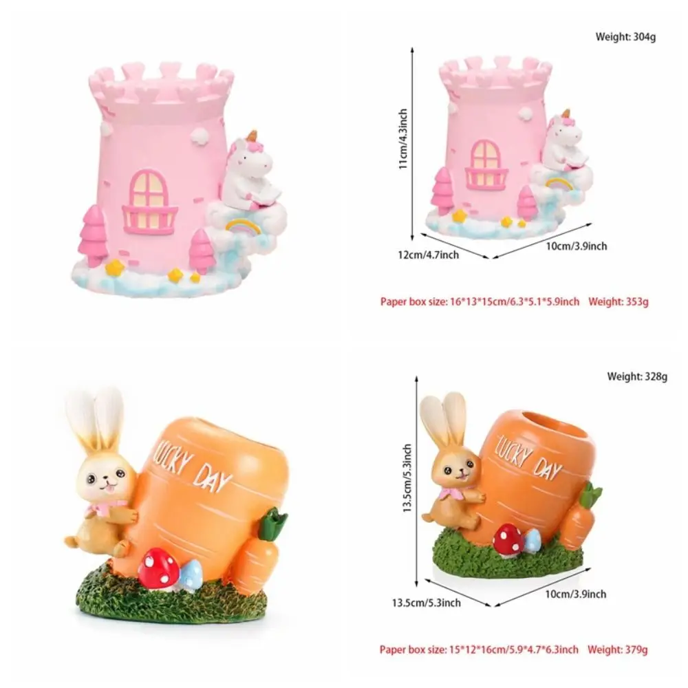 Украшение стола, держатель для карандашей, кролик, морковь, настольные украшения, держатель для ручек, офисное хранилище, полимерный стол, органайзер для канцелярских принадлежностей для дома