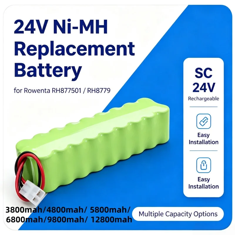 24V Nickel‑Hydrogen Rechargeable Battery Pack 3800mAh‑12000mAh Suitable For Lpega RH8770 RH8771WS RH87501 RH8779 RH877901