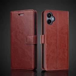 Card Holder Cover Case for Samsung Galaxy A06 Pu Leather Flip Cover Retro Wallet Phone Case Business Capa Fundas Coque