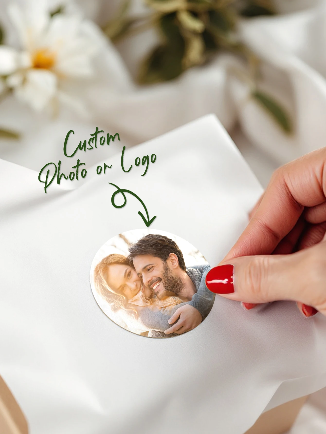 Custom Photo Stickers Personalized Text Logo Decal Waterproof Business Laptop Stickers Set of 12 15 21 Gift for Birthday Wedding