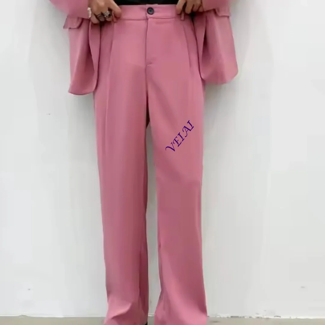 CustomizedSpring Autumn New Man Y2K Korean Style Wide-leg High Waisted Niche Chic Casual Draped Trendy Straight Suit Pants Ins
