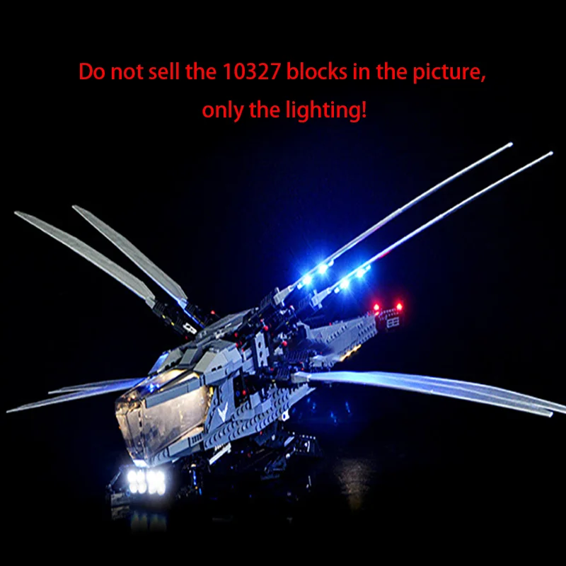 LYBMTWF Luz LED para lámpara decorativa de ornitóptero real 10327 Dune Atreides con caja de batería (no incluye bloques de construcción Lego)