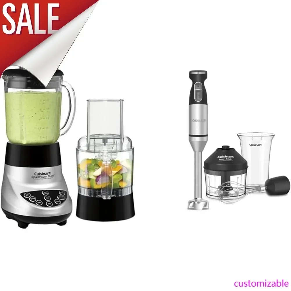 Sale-BFP-703BC Smart Power Duet Blender/Food Processor, Brushed Chrome, 3 Cup, Count Of 6 & CSB-179 Smart Stick Variable Speed H