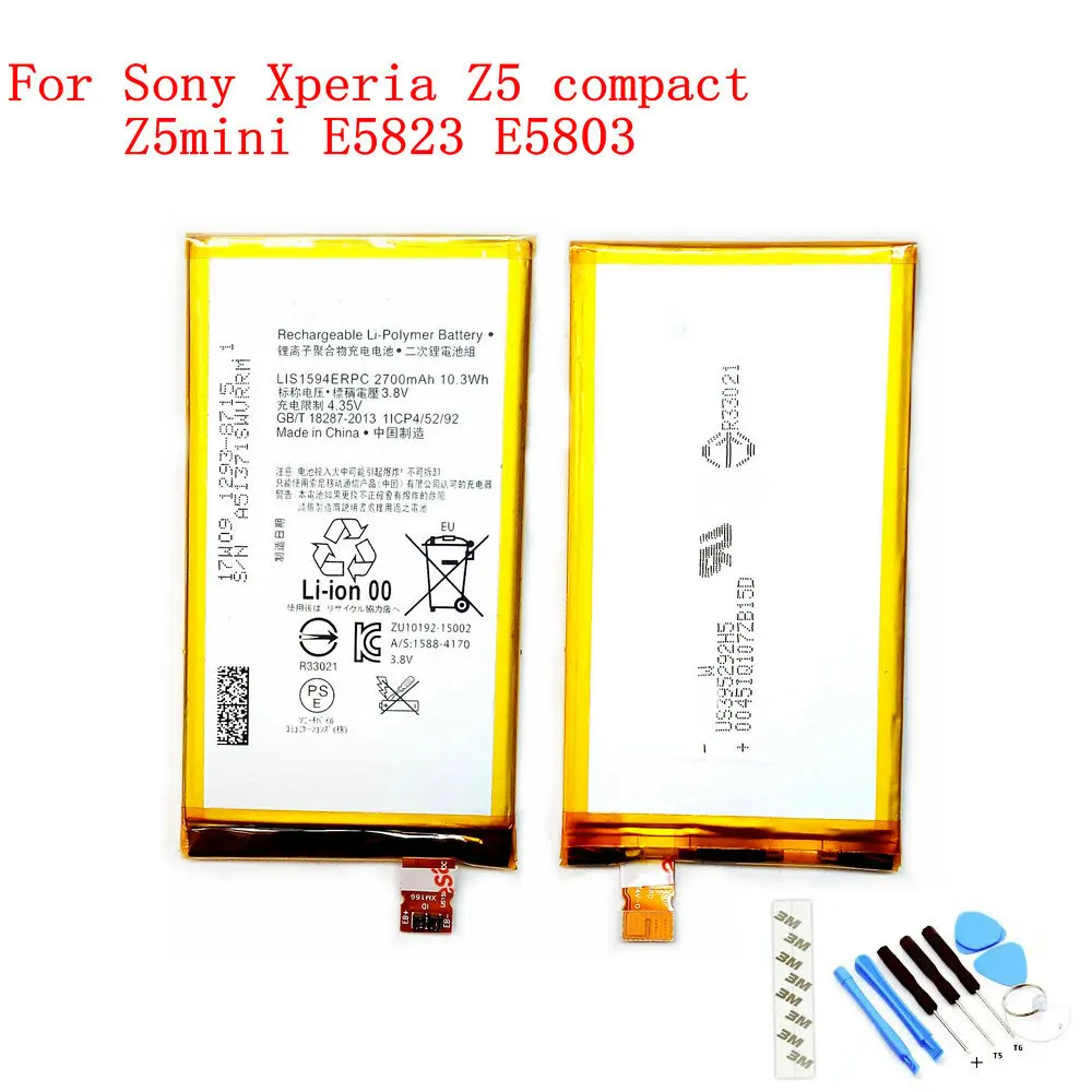 Original LIS1594ERPC Battery For Sony Xperia Z5 Mini Z5 Compact E5823 E5803 XA Ultra C6 F3216 F3215 Xmini F5321 F3216XC