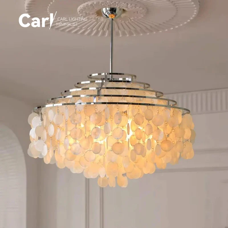 الحديثة الفاخرة شل الثريا لغرفة الطعام وغرفة المعيشة الثريا السقف الذهب/الكروم تصميم الثريا الشحن السريع #3