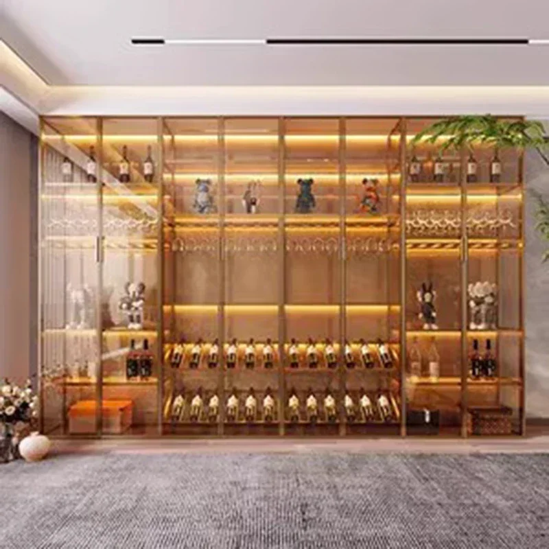 Equipments Modern Liquor Cabinet Display Wall Wine Noble Rack Bar Portable Luxurious Cantinetta Frigo Per Vini Bar Furniture