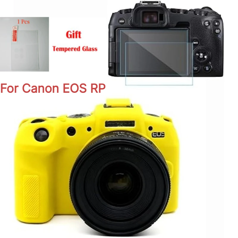 Camera Protective Cover For Canon EOS RP Micro-single camera silicone Photography protective cover +1PCS Free Tempered Film