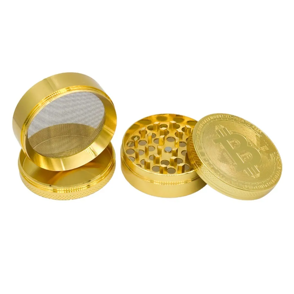 50/60 مللي متر بيتكوين على شكل عشب طاحونة 3/4 طبقة معدنية دليل كسارة التوابل للمطبخ التدخين اكسسوارات