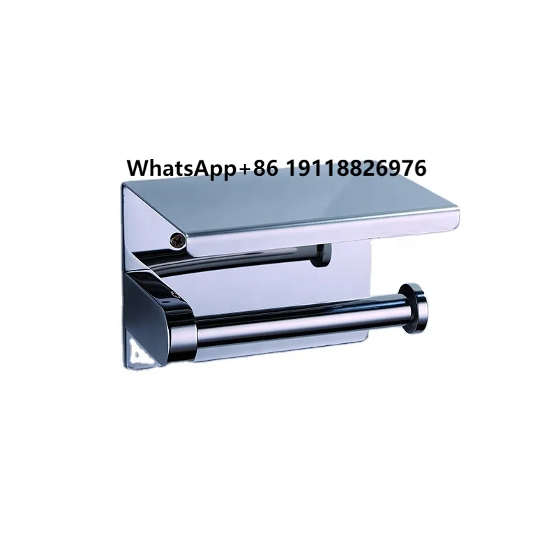 

304 Stainless Steel Wall Mounted Toilet Paper Holder With Shelf