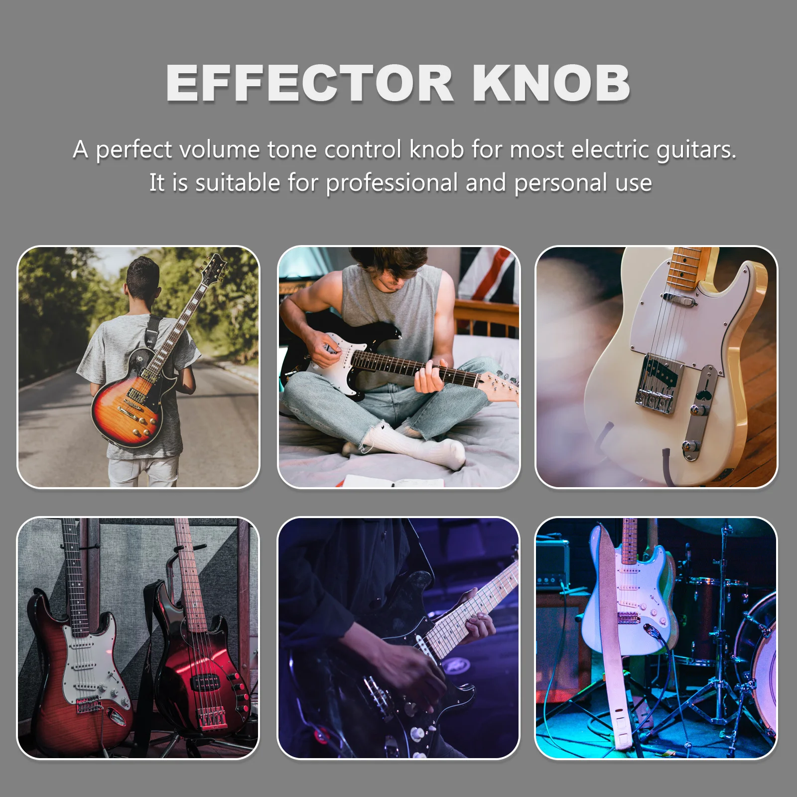 

1Set Guitar Control Knob Metal Material Durable Easy Install Volume Tone Rotary Knobs for Electric Guitars Effects Pedals