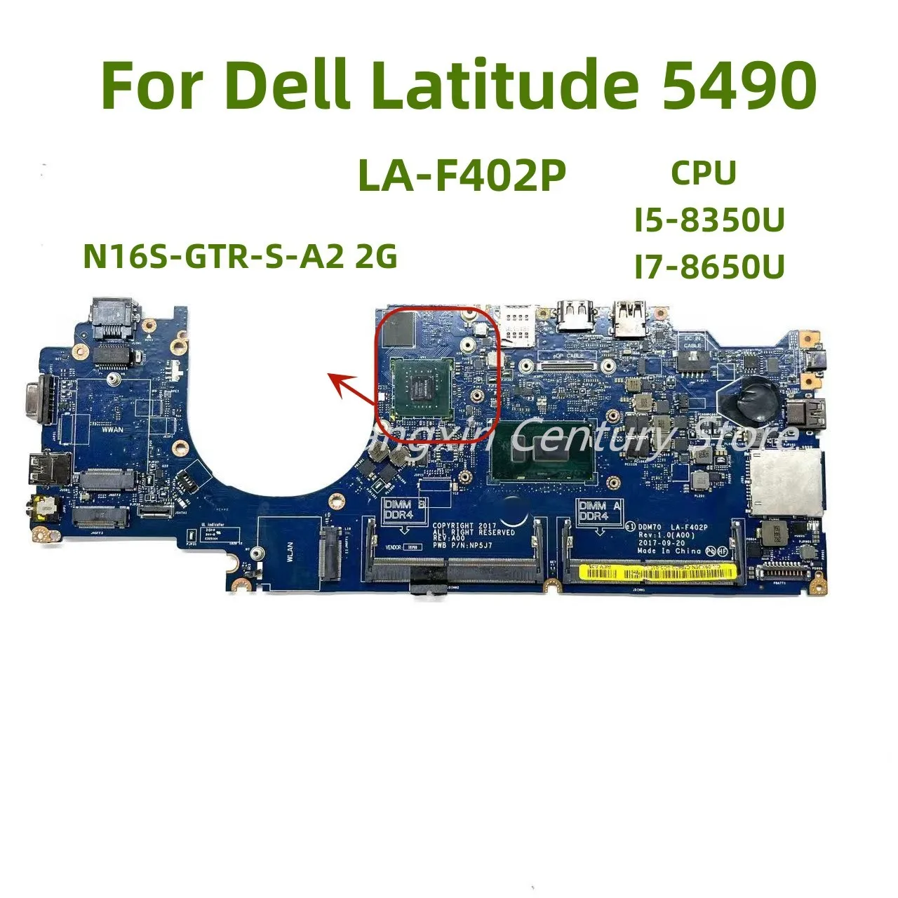 

Applicable FOR Dell E5490 notebook computer motherboard LA-F402P with I5-8TH I7-8TH CPU MX940 2G GPU 100% full test OK shipment