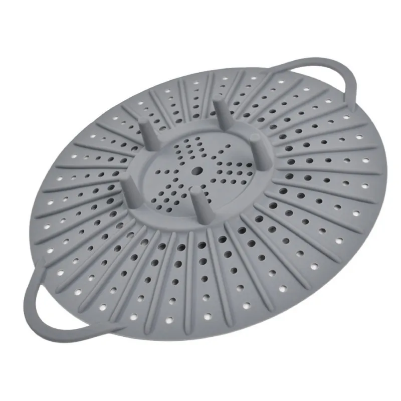30cm Silicone Steamer for Cooking Food Large Steamer Basket Silicone Vegetable Steamer Basket with Durable Handles & Strong Feet
