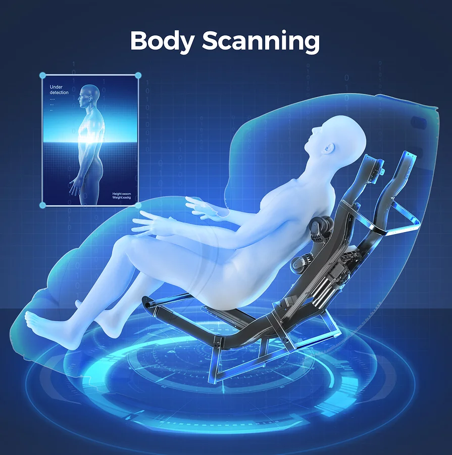 ！@3D Zero Gravity Massage Chair Full Body Shiatsu Recliner with APP Control Modern Soft Living Room Furniture in Black