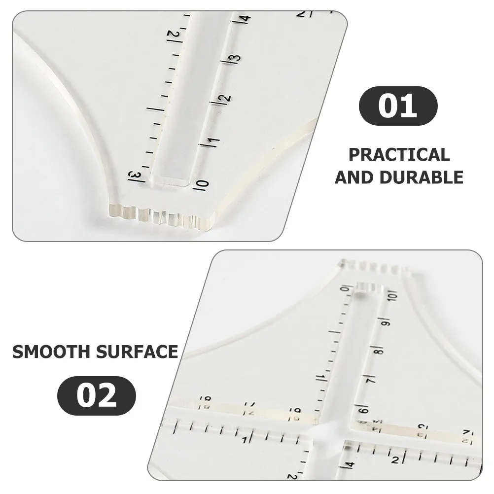 Professional Knitting Ruler Transparent Acrylic Density Calculator for Needle Size Measurement Wool Sample Gauge Quilting Sewing