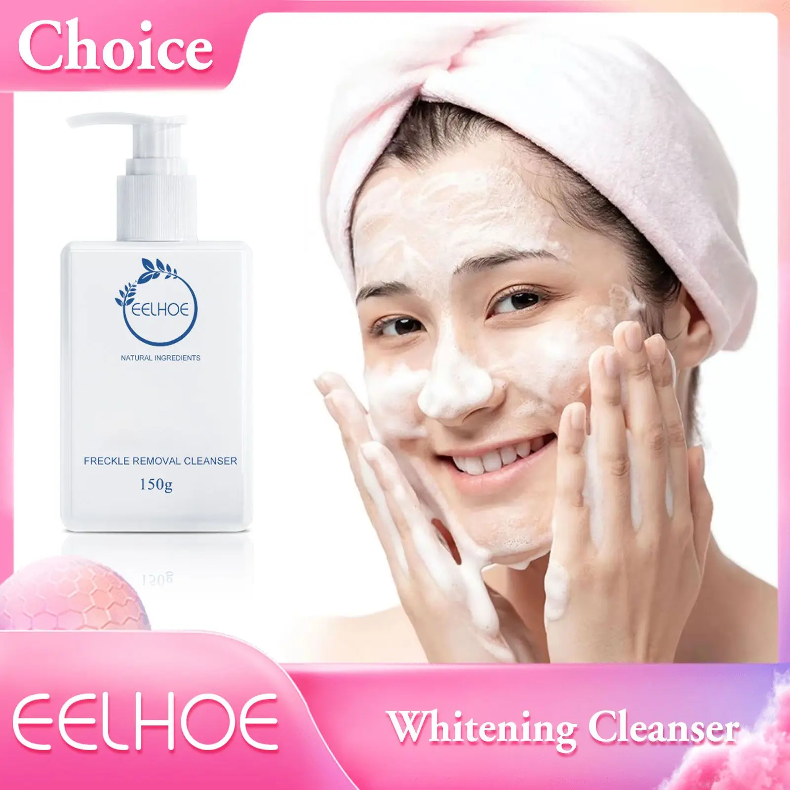 EELHOE Facial Cleanser Foam Face Wash Remove Blackhead Oil Control Shrinking Pores Deep Cleansing Gentle Brighten Skin Care 150g