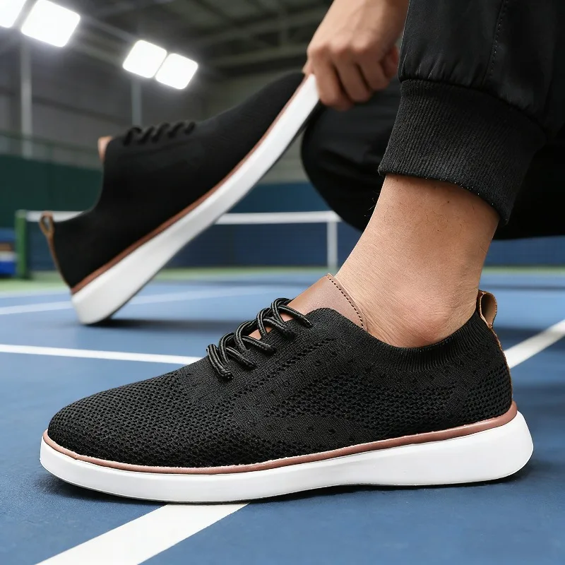 2026 Trendy Knit Sneakers Men's Stylish Mesh Casual Shoes Fashion Streetwear Footwear Lhtweight Comfort Trainers Walking Shoes