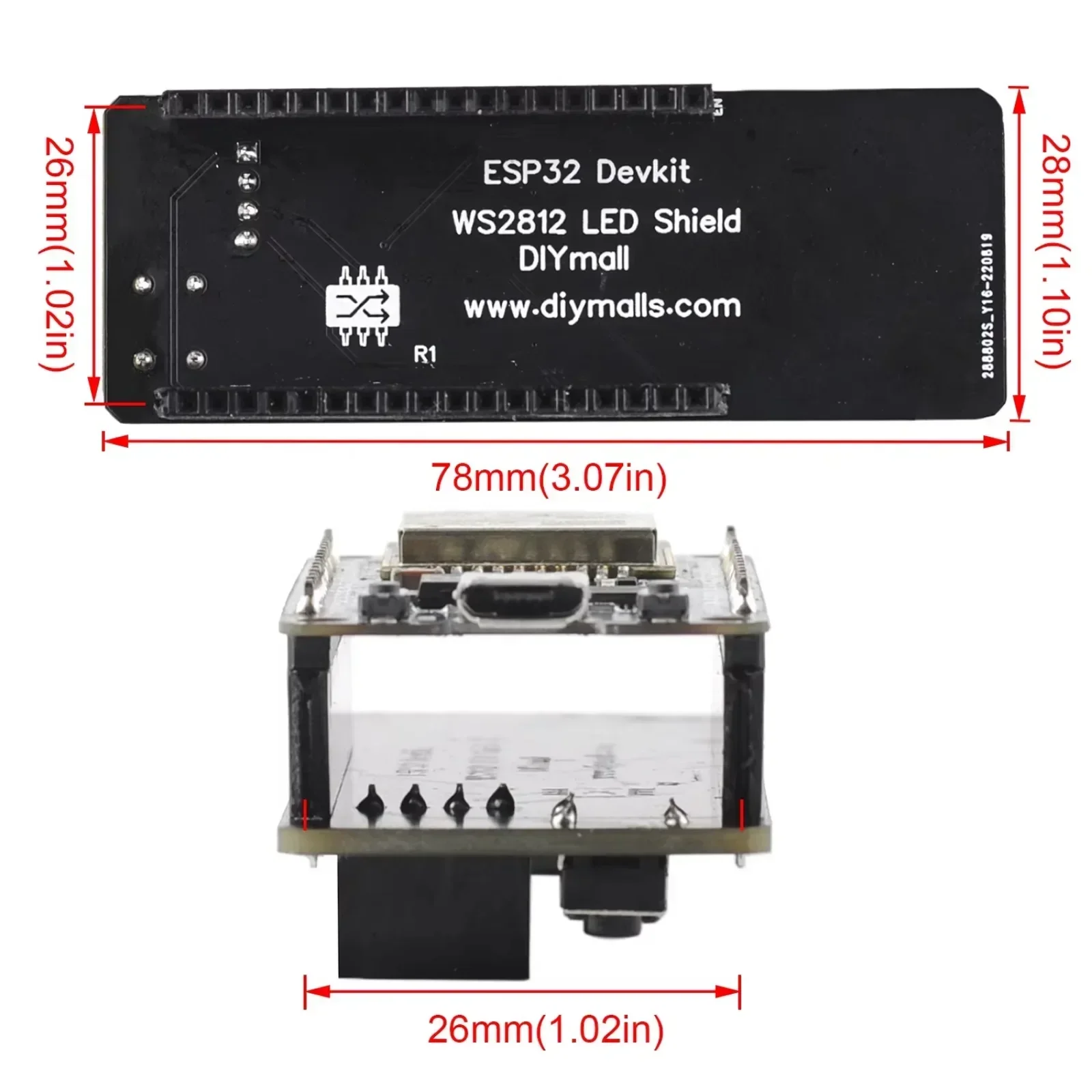 5Pcs WS2812 Addressable RGB LED Shield For ESP32 DEVKIT V1 GY 5V Humidity Temperature Pressure Sensor Module