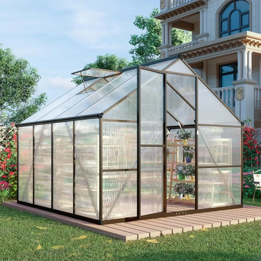 

8x8 FT Greenhouse for OutdoorsGreen House for Outside Dark Gray