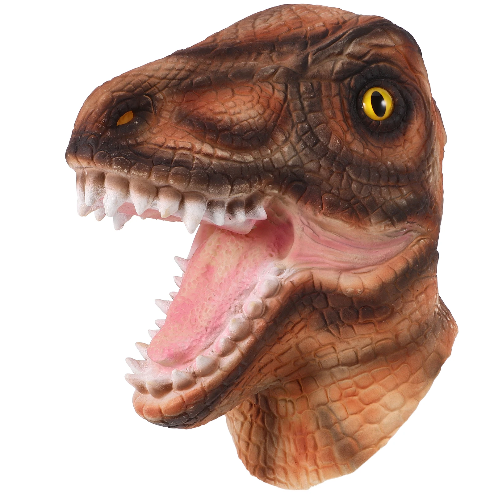 

1Dinosaur Head Mask Latex Brown Costume Accessory Masquerade Party Carnival Halloween Dinosaur Skull Mask Realistic Masks