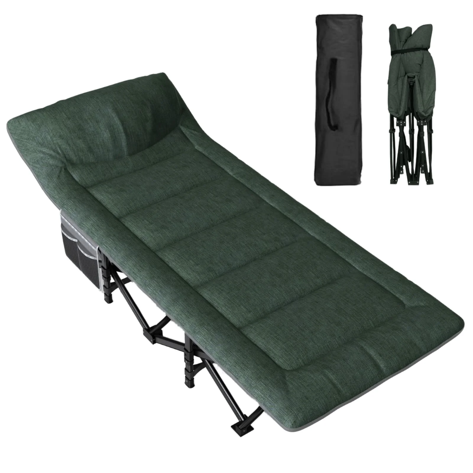 Modern Design Portable Folding Bed Customizable Soft Camping Bed With Metal Frame For Outdoor & Hospital Use