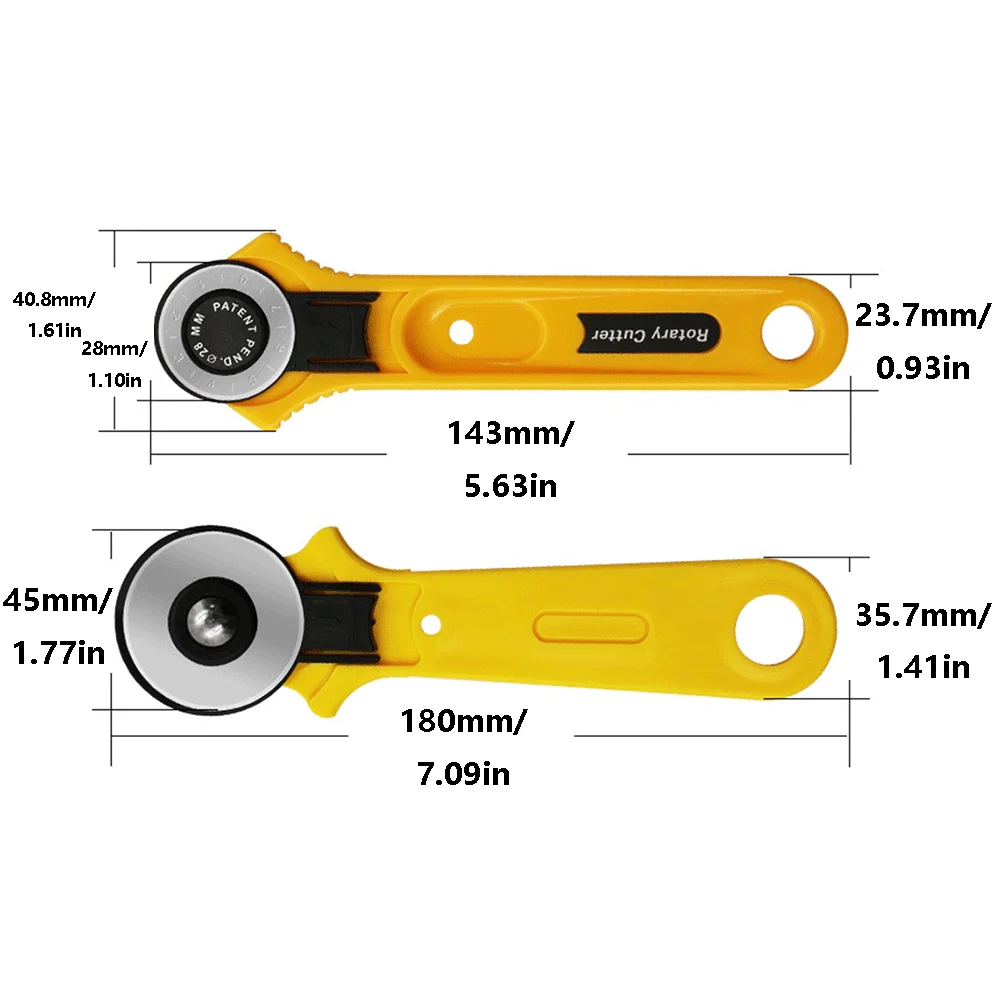 Sewing Tool Leather Rotary Cutter Patchwork Roller Wheel Knife Hand Wheel Cutter Cutting Round Knife 28mm 45mm Sewing Accessorie