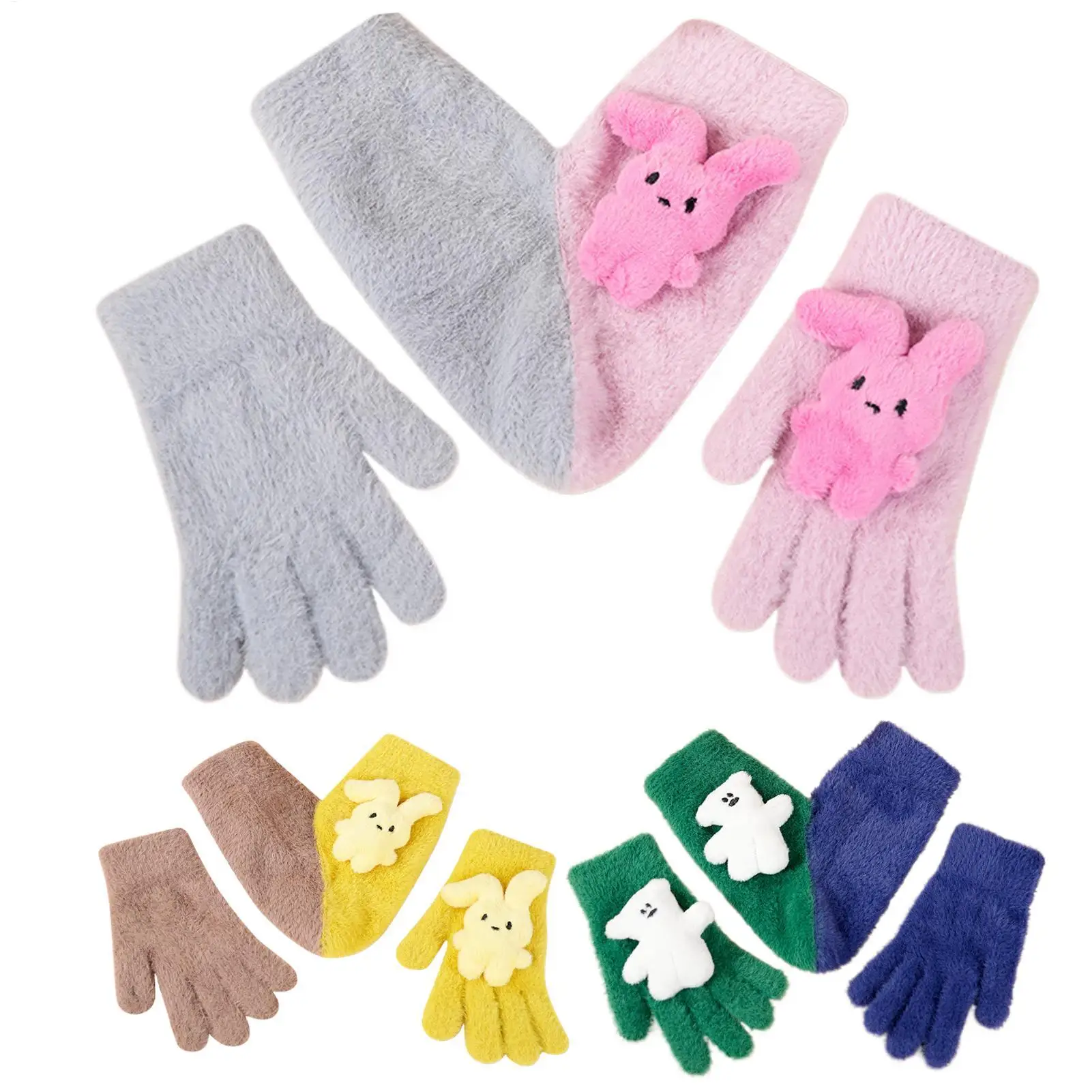 Couple Holding Hands Gloves Touchscreen Warm Mittens Pair Set Creative Valentine Gift for Winter Outdoor Activities Date Night