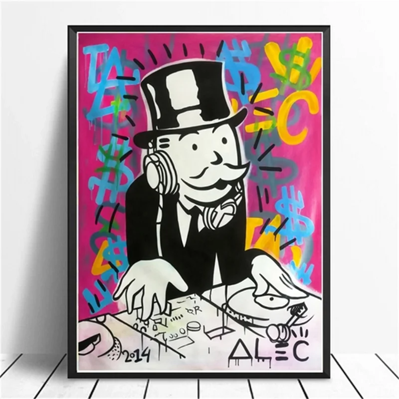 أليك احتكار وملهمة المال جدار الفن قماش المشارك وطباعة رجل غني شخصية اللوحة مكتب غرفة المنزل الديكور