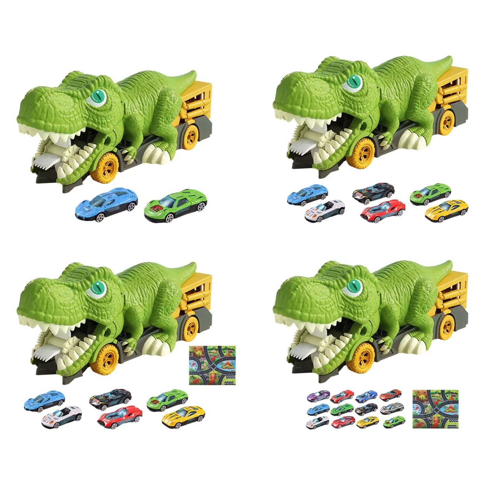 Caminhão de engolir de dinossauro para crianças, veículos de carro de dinossauro, conjunto de brinquedos de presente para crianças pré-escolares