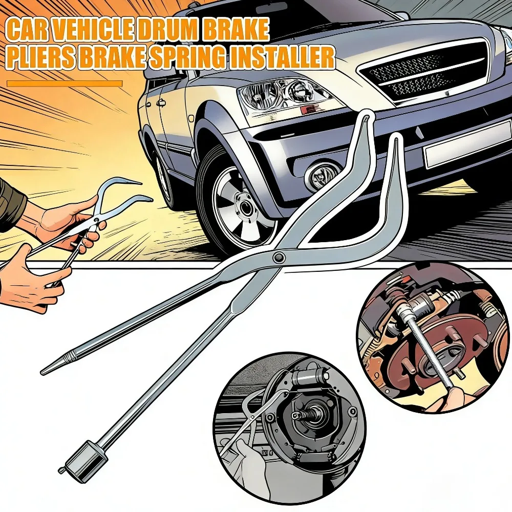 

31cm Car Vehicle Drum Brake Line Shoe Return Spring Plier Remover Repair Tool Workshop Installer Plier Vehicle Disassembly Tool