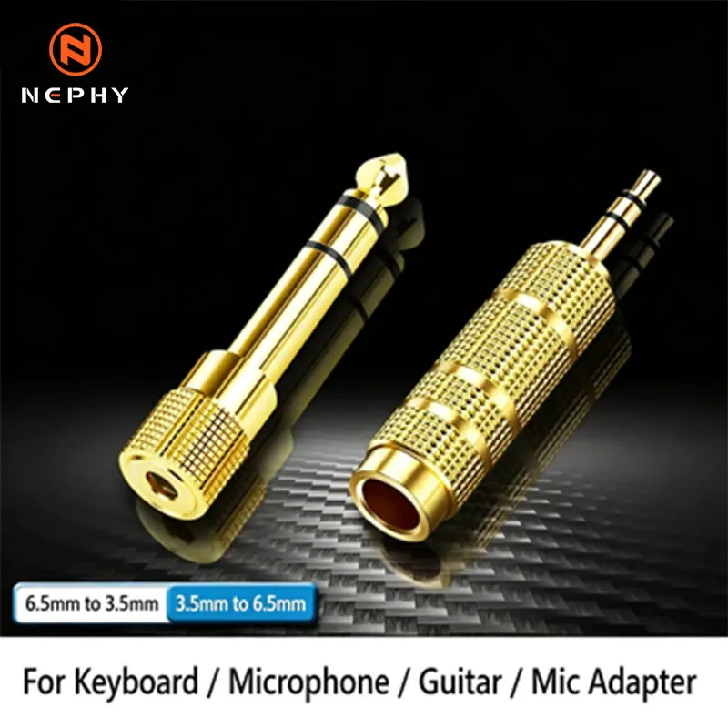 Audio 6.5 Male to 3.5 Female / 3.5 Male Jack to 6.35 Female Adapter Amplifier Adaptateur Casque Et Micro Small to Large