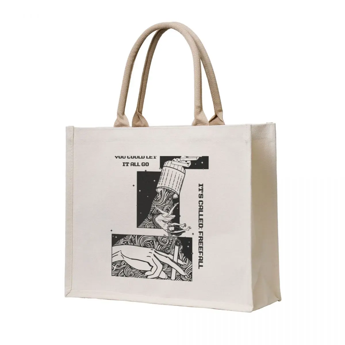 It’s Called: Freefall Rainbow Kitten Surprise Lyric Graphic Art Tote Bag reusable shopping bag Custom bag