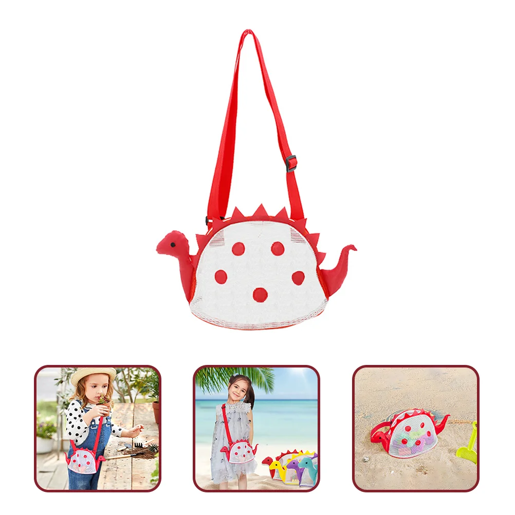 Beach Bag Dinosaur Mesh Bag Kids Mesh Beach Toy Storage Bag Beach Essentials beach toy bag seashell bag