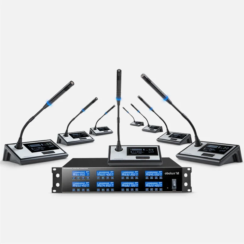 TM8 One-to-Eight Wireless 8 Channel UHF Conference Microphone Noise Reduction Anti-Interference Super Cardioid Directional