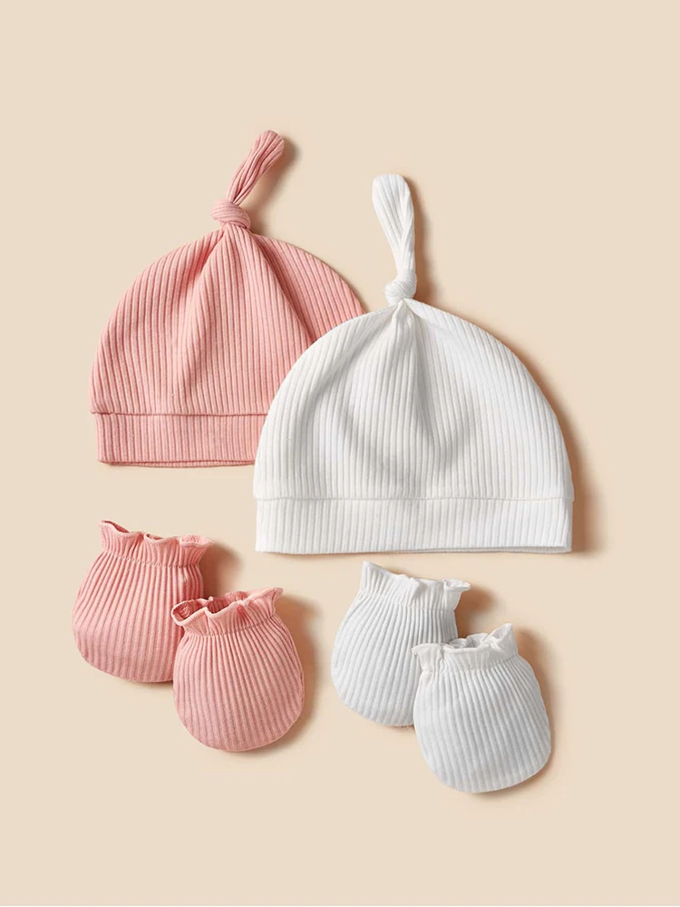 Baby Hat Gloves Set Cotton Newborn Beanie for Girls Accessories Baby Cap Toddler Infant Bonnet Hats