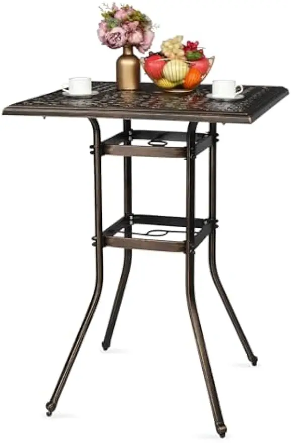 Cast Aluminum Patio Bar Table, 42