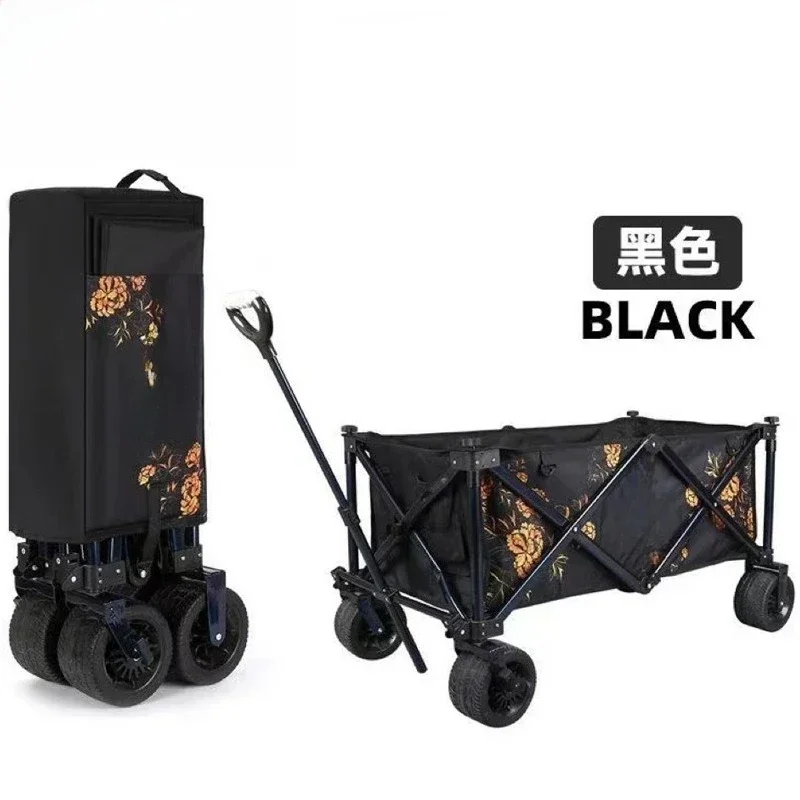 Fishing gear supplies Boyi small pull cart outdoor camping pull rod cart folding travel trolley