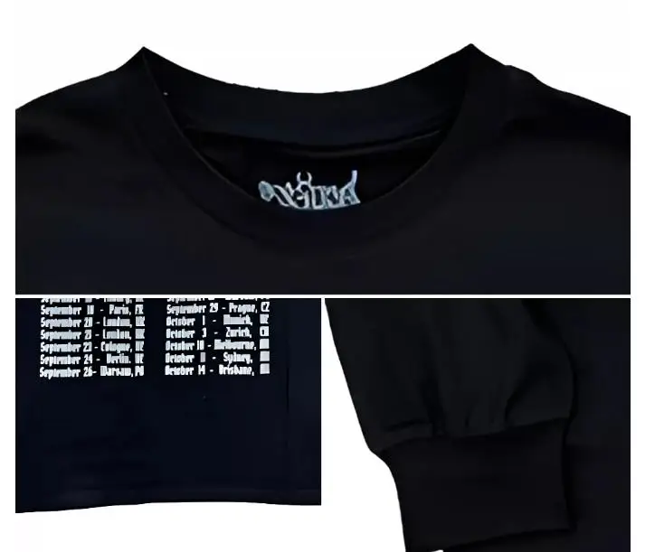 New Men OSAMASON night terrors Psykternal Tour Merch T Shirts T-Shirt Hip Hop Skateboard Street Cotton T-Shirts Tee Top E129