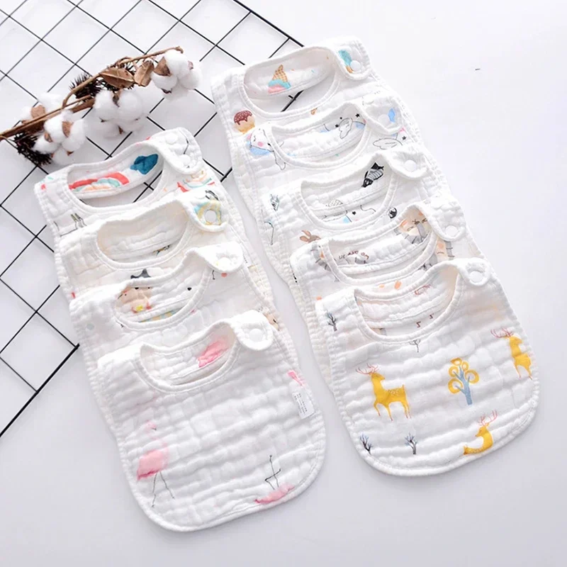 

Baby Bibs 8 Layers Gauze Muslin Baby Kids Bandana Feeding Burp Cloth Soft Newborn Infant Saliva Towel Baby Girl Boy Accessories