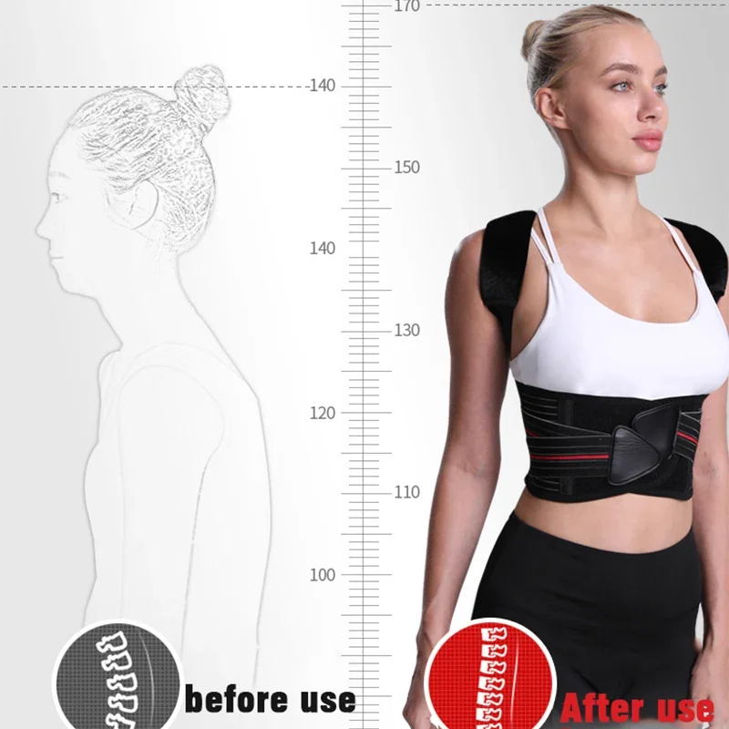 Men Posture Corrector Women Back Brace Upper Pain Relief Muscle Support Straightener Shoulder Neck Clavicle Spine Improves