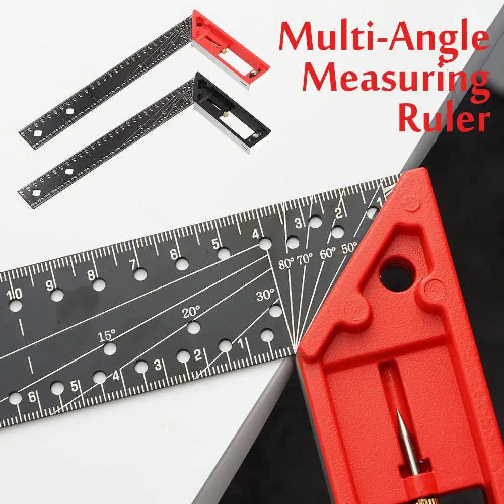 

Aluminum Alloy Measuring Ruler 45° Corner Measuring High Movable Ruler Marking Square Ruler Angle Precision Woodworking D4F9