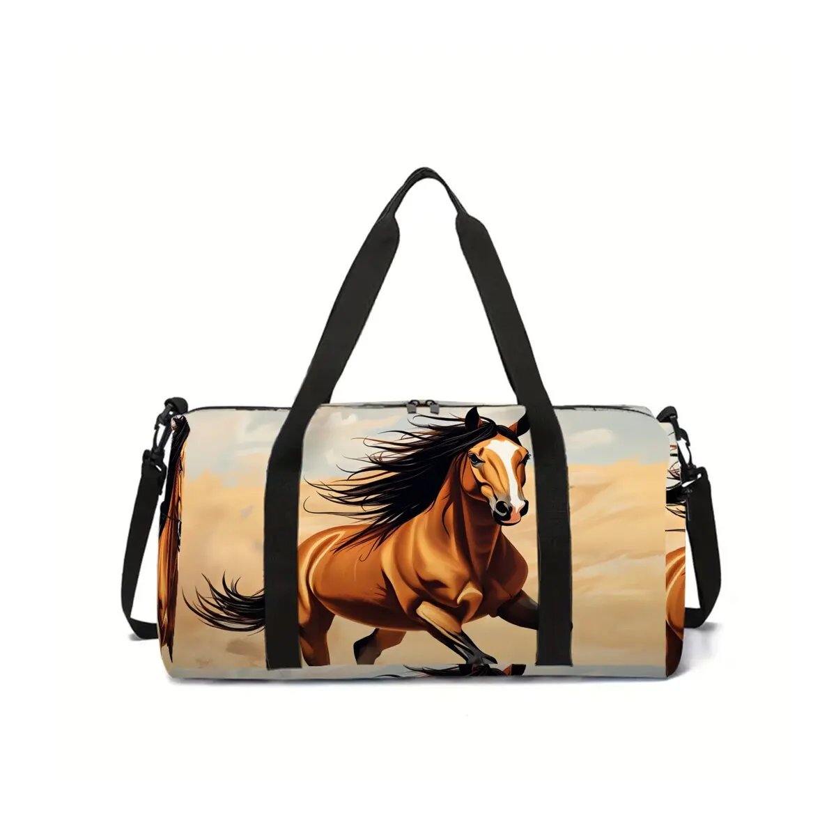 Horse Bees Large Capacity Luggage Bag for Boy/Girl Best Gift 2D Cartoon Travel Duffels Outdoor Fitness Bag for Children