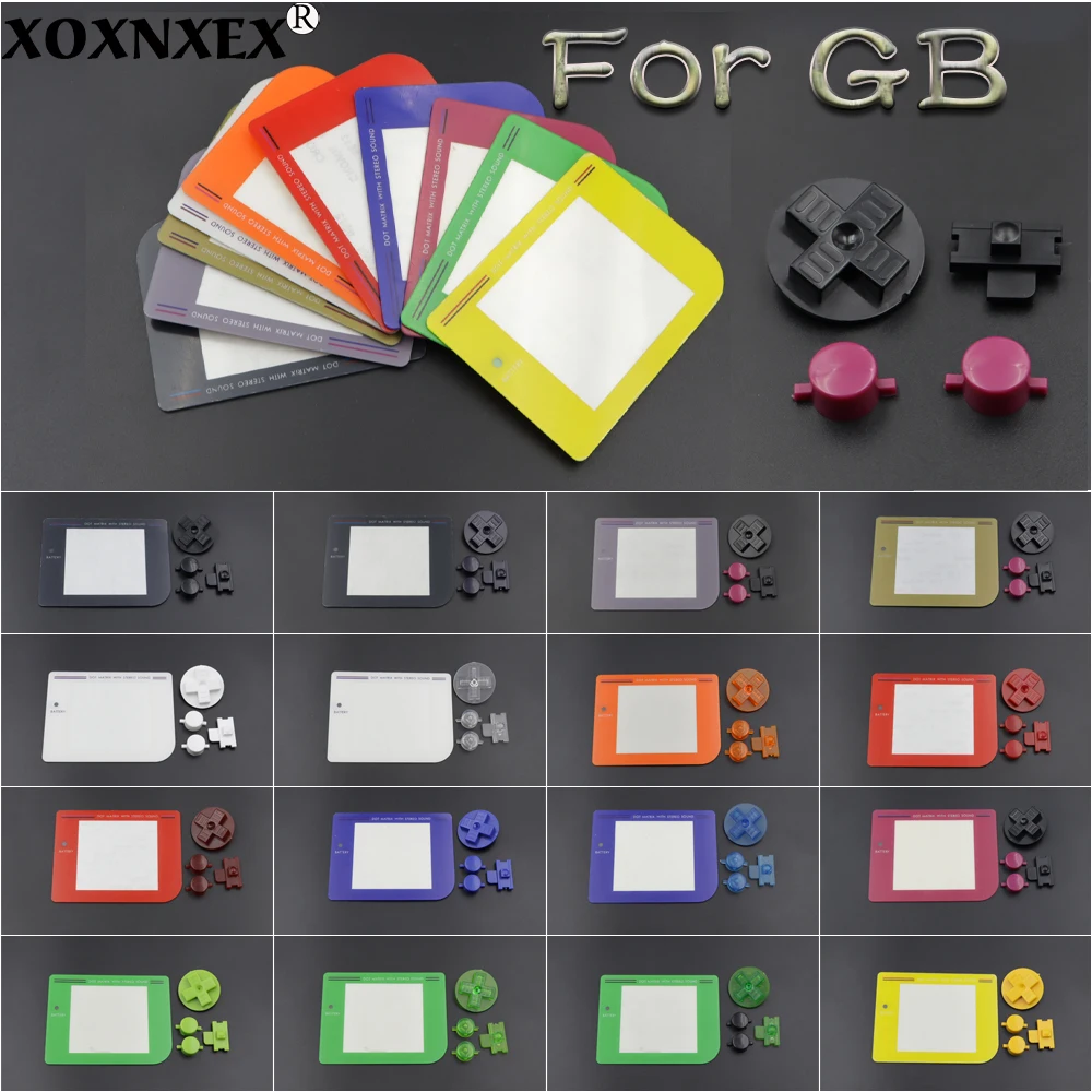 Multi Color Optional Screen Protector Lens Full Button Kit For GB DMG-01  Game Console Repair Accessories