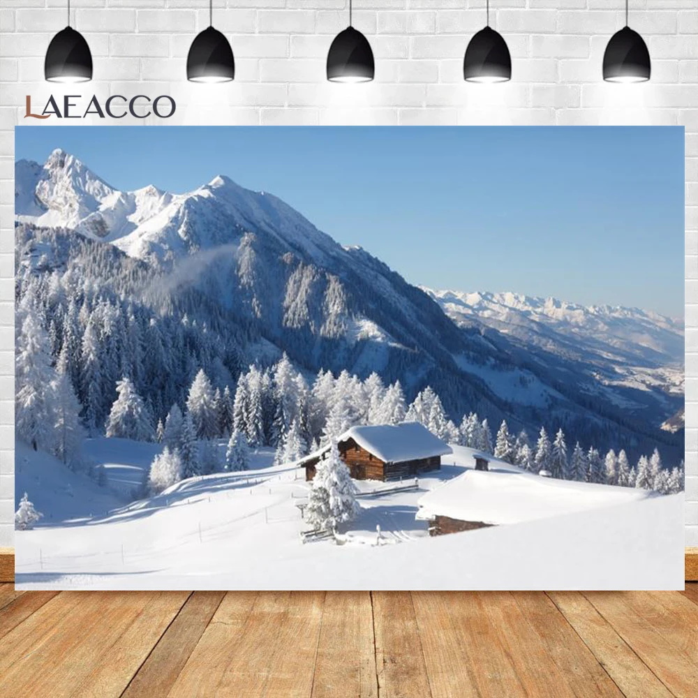 Laeacco Winter Mountain Top Snow Stone Winter Natural View Photographic Backgrounds Photography Backdrops Photocall Photo Studio