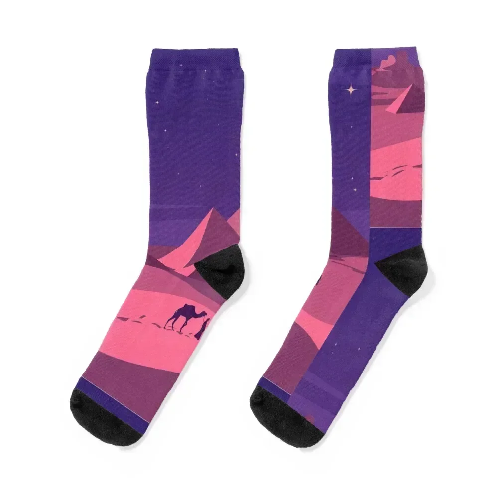 

Pyramid landscape with caravan at night Socks loose kawaii crazy Girl'S Socks Men's