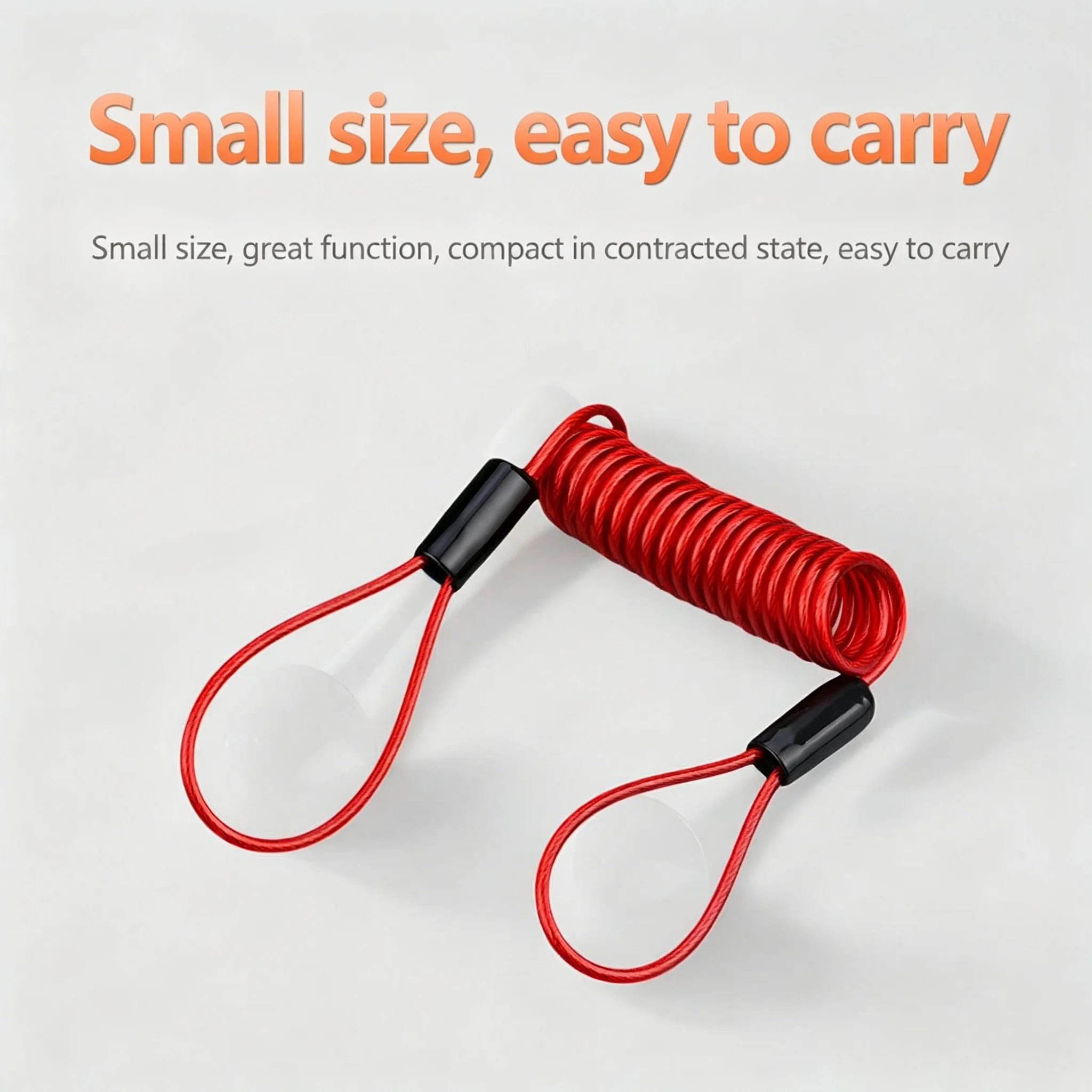 1.2M Anti-Theft Spring Cable Reminder Rope, Universal Disc Lock Warning Strap, Safety Protection Cord for Motorcycle Bicycle Ele
